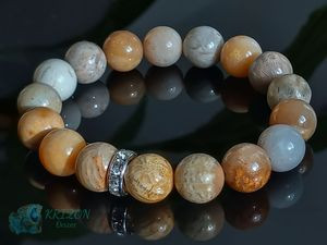 Koralle fossil Armband 10mm