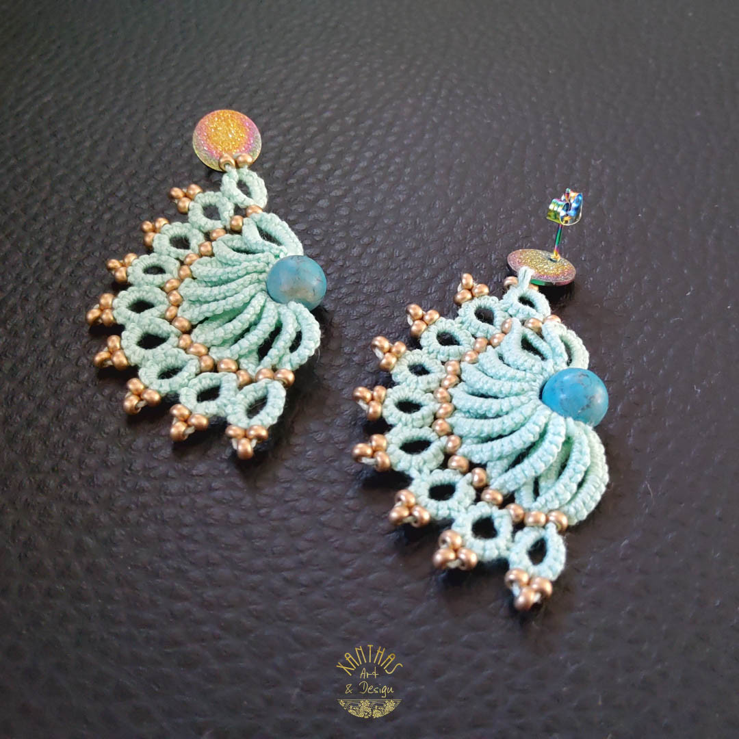 Ohrhänger Clio, mintgrün mit Türkis