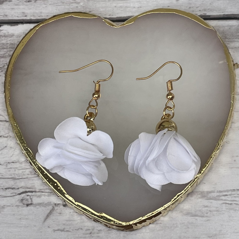 Blumen-Ohrringe Weiß