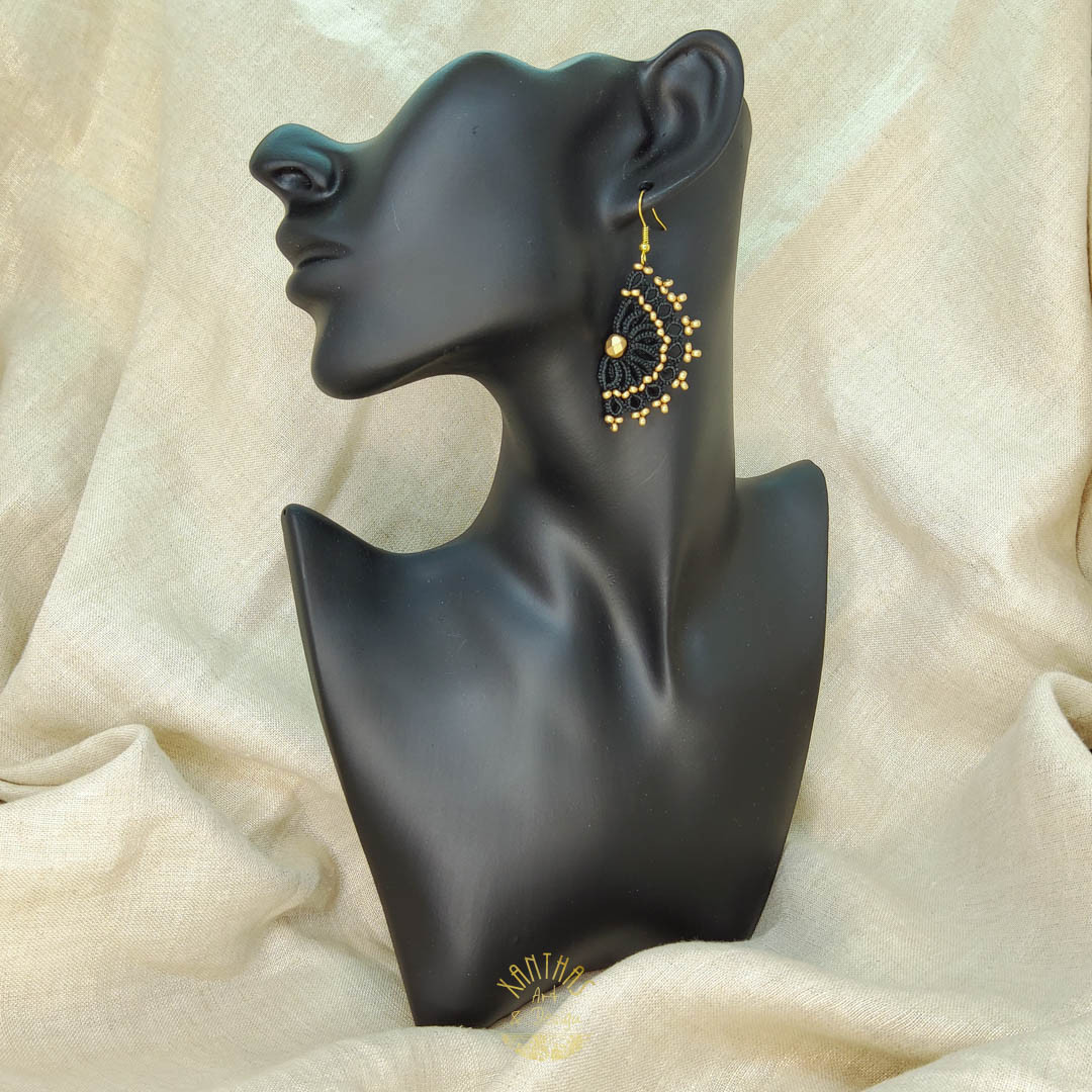 Ohrhänger Clio, schwarz/gold