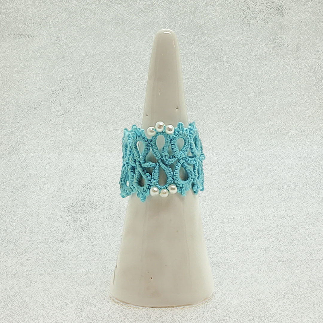 Ring Vasilissa, türkis mit Saatperlen