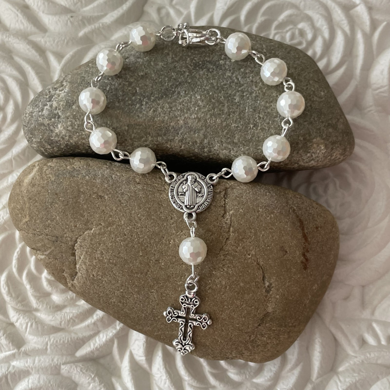 Auto Rosenkranz für Rückspiegel aus echten Muschelperlen