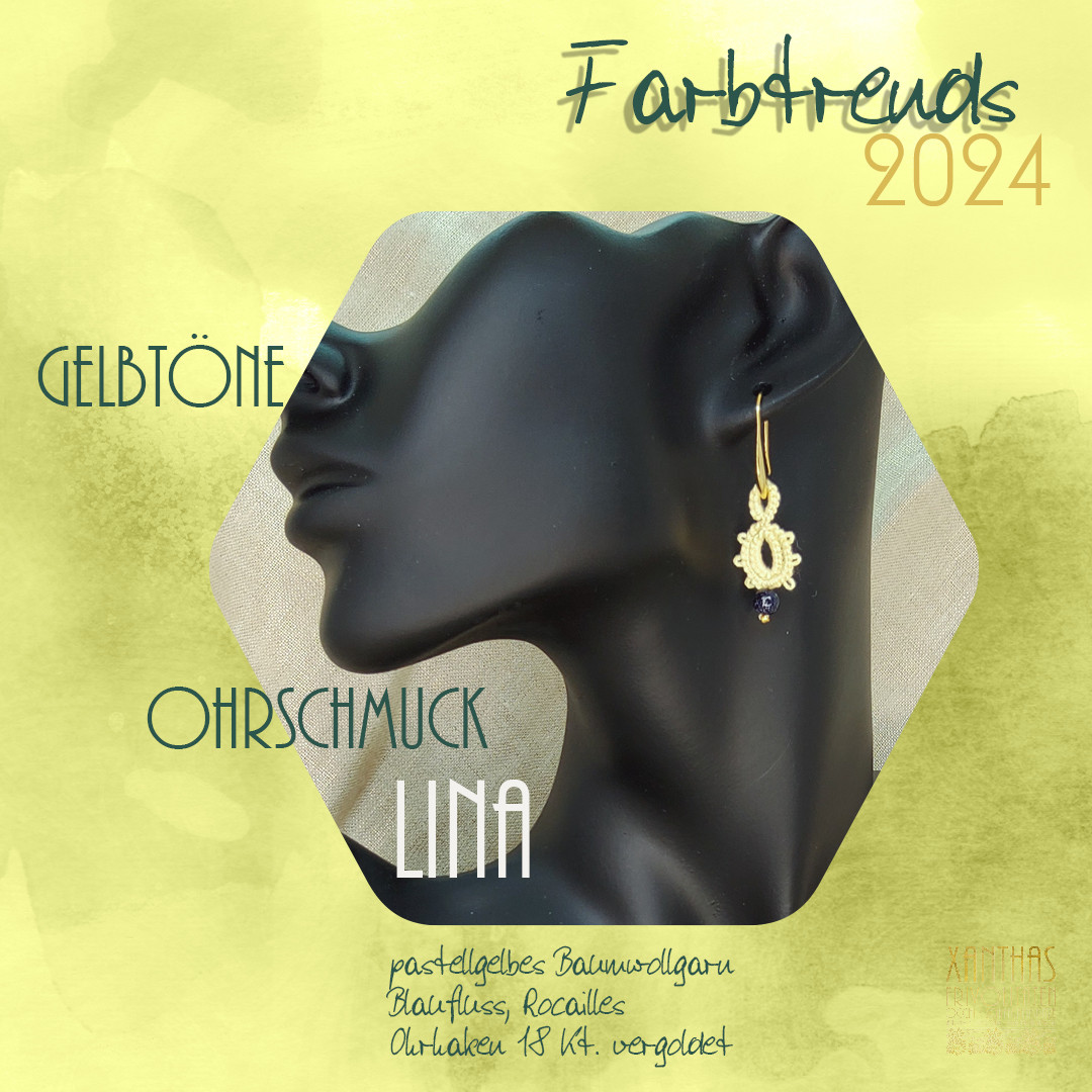 Ohrschmuck Lina, zartgelb m. Blaufluss