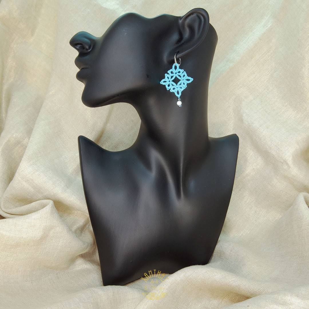 Ohrhänger Lauretta, türkis m. Hämatit und Perlmutt