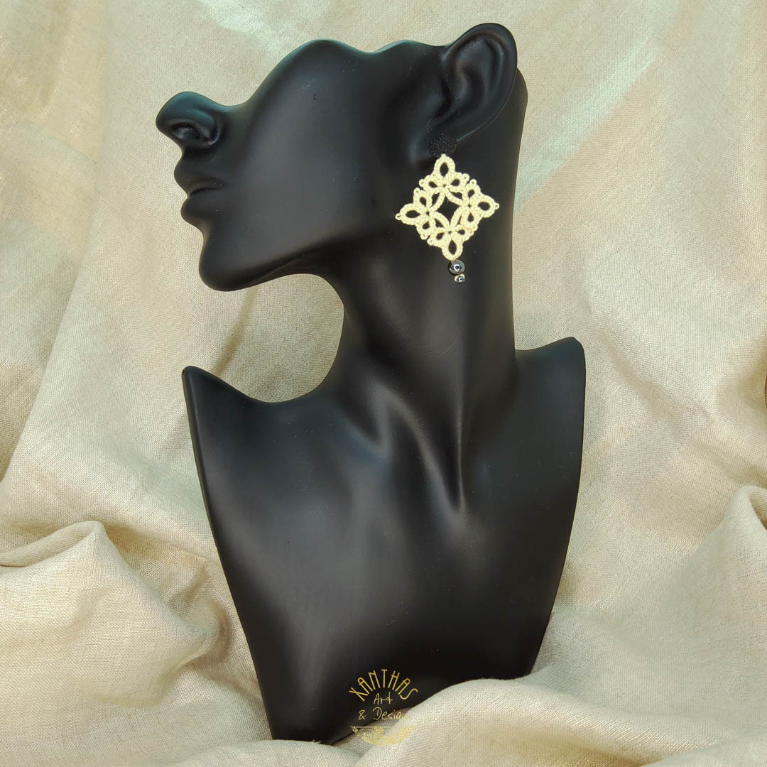 Ohrstecker Lauretta, pastellgelb m. Hämatit