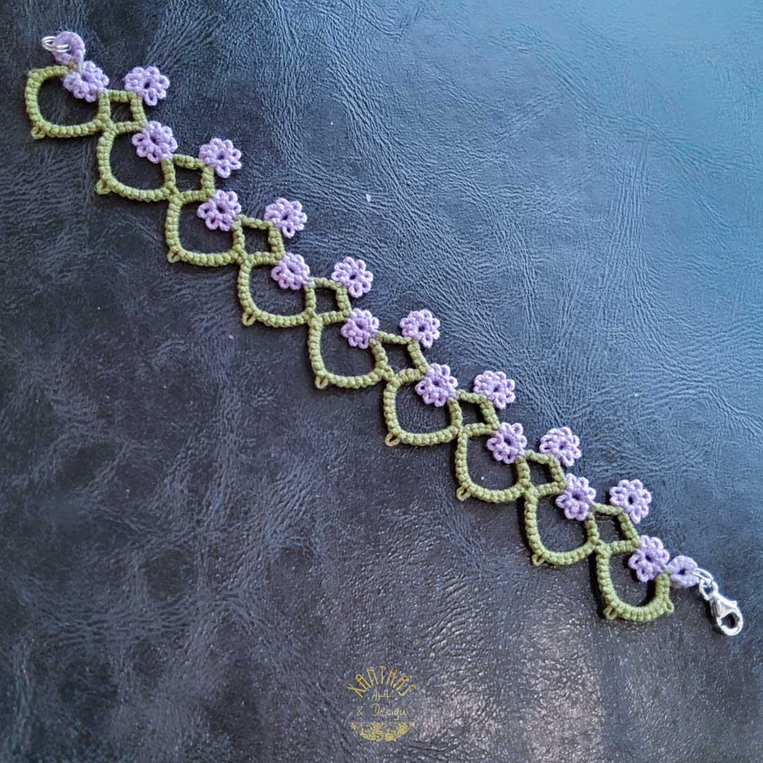 Armband Jette, grün und lavendel