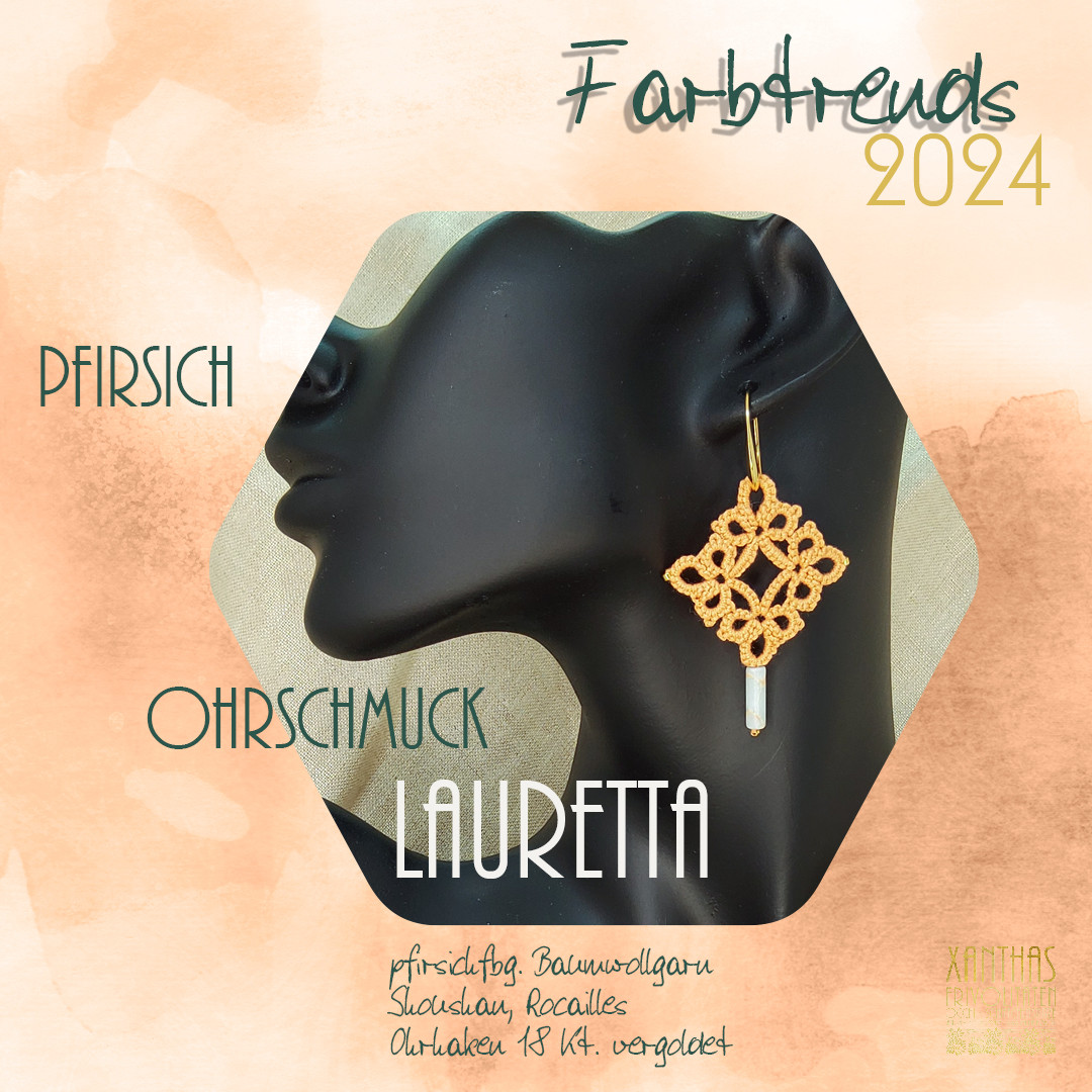 Ohrhänger Lauretta, pfirsich m. Shoushan