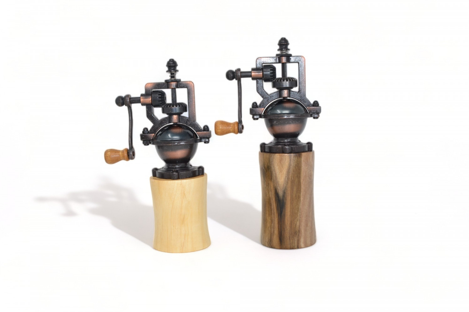 Holz Gewürzmühlen Set Pappel Walnuss Geschenkset Geschenk handmade Pfeffermühle Salzmühle handmade Unikat