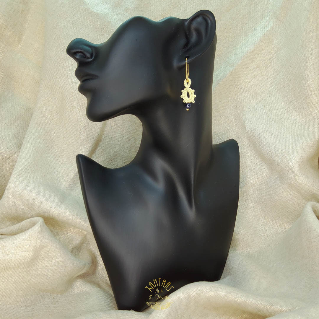 Ohrschmuck Lina, zartgelb m. Blaufluss