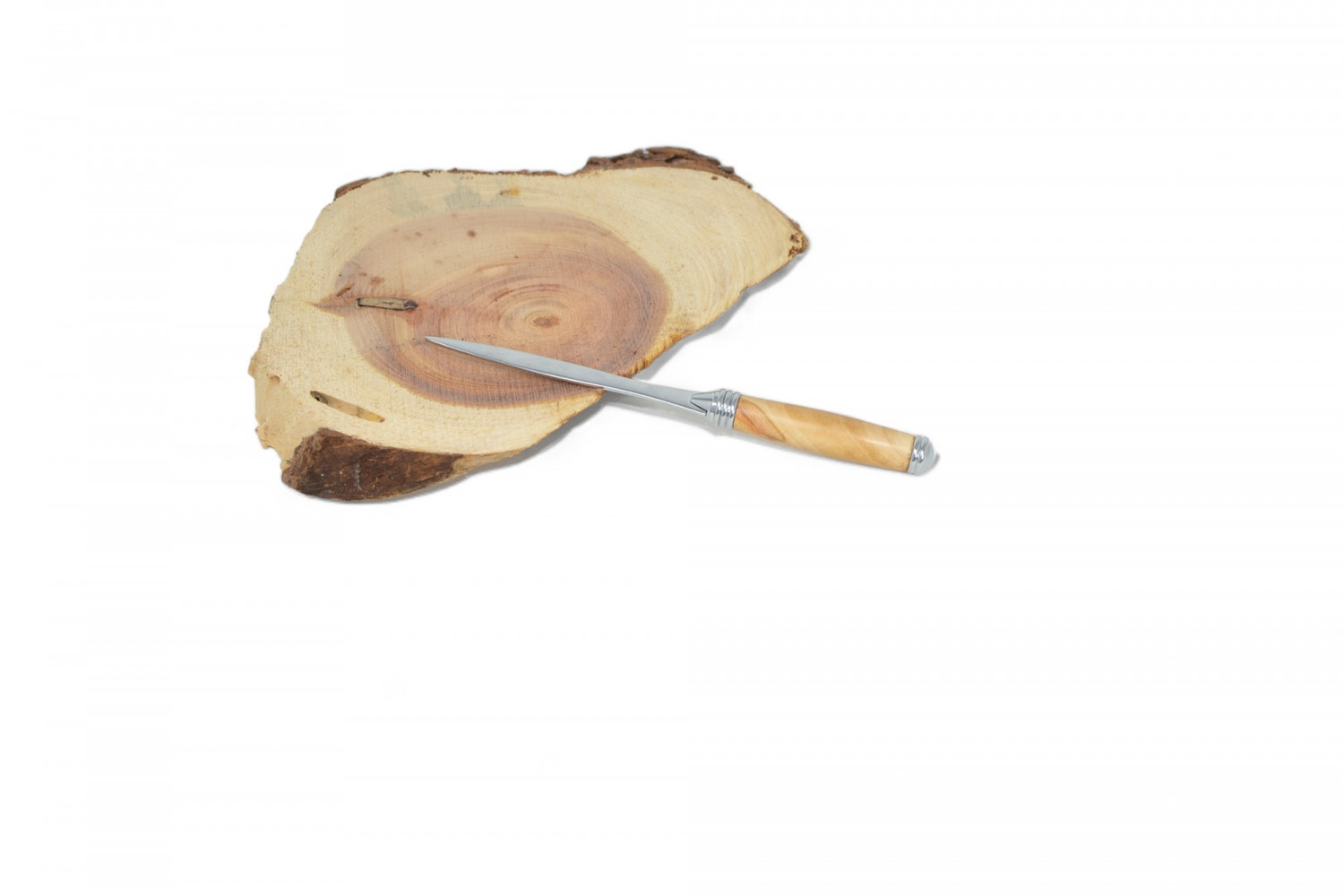 Holz Brieföffner Öffner Rosskastanie Handarbeit Geschenk Geschenkidee Unikat handmade Made in Austria verchromt