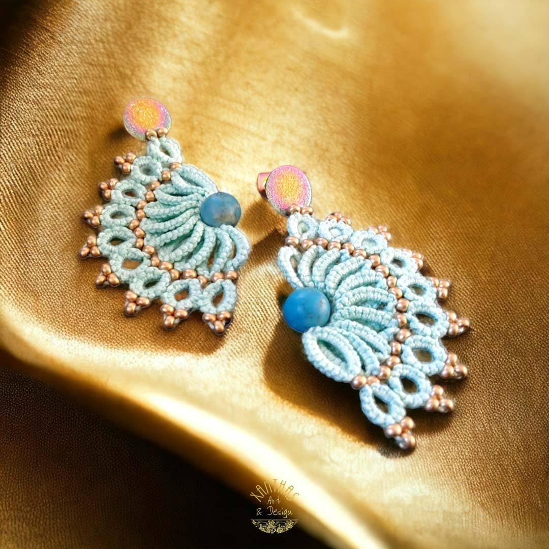 Ohrhänger Clio, mintgrün mit Türkis